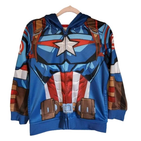 Marvel Other - Marvel Captain America Boy's Zippered Hoodie/Jacket